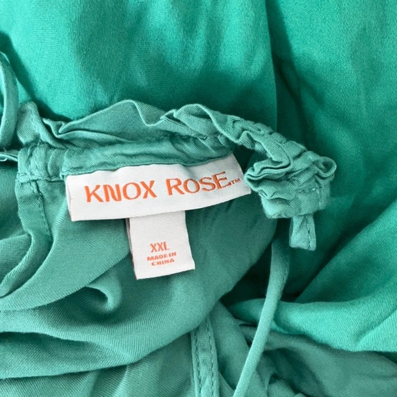 Knox Rose Green Ombré Tiered Midi Dress A-Line Halter Tie Back Women's size XXL - Picture 13 of 16